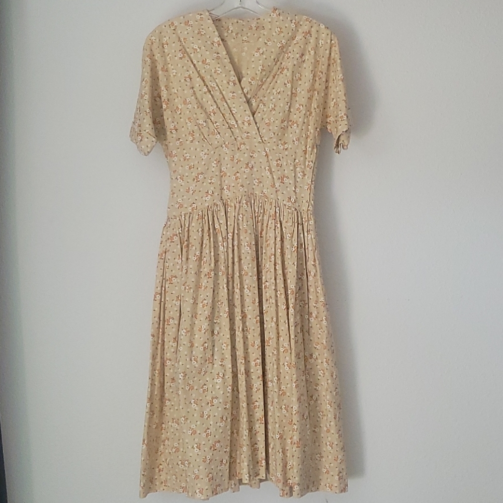 Vintage 40s 50s Floral Day Dress - Picture 10 of 13